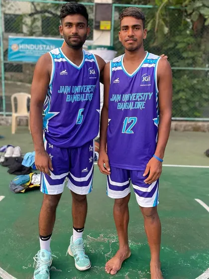 With a teammate at the All India Inter-University tournament.