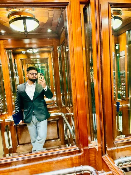 Life is a journey, and my profession takes me to many places. A moment of reflection in a classic elevator during a work trip to Pune.