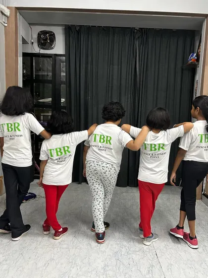 Our team, united and ready to dance. This picture captures the spirit of camaraderie we foster in all our children's classes.
