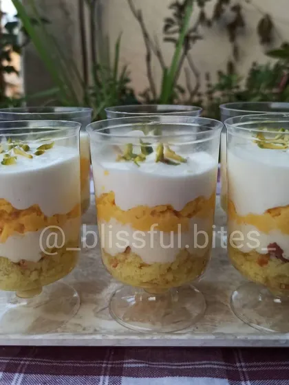 Another look at my popular Rasmalai Fusion dessert, a perfect example of my creative and delicious Indian dessert offerings.
