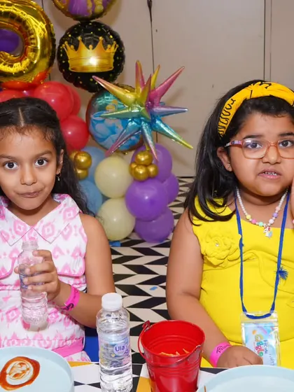 Enjoying snacks and good times during a birthday bash. We make sure every little guest feels special with fun decor, yummy food, and a festive atmosphere.