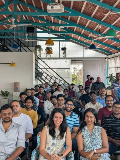 The audience at a fireside chat I hosted at Draper Startup House. My goal is to fill rooms with people who are eager to learn and connect, creating a vibrant ecosystem for founders and builders.