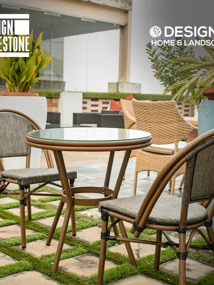A classic two-seater bistro set, perfect for a small balcony or garden corner. This timeless design is part of our extensive collection for all types of outdoor spaces.