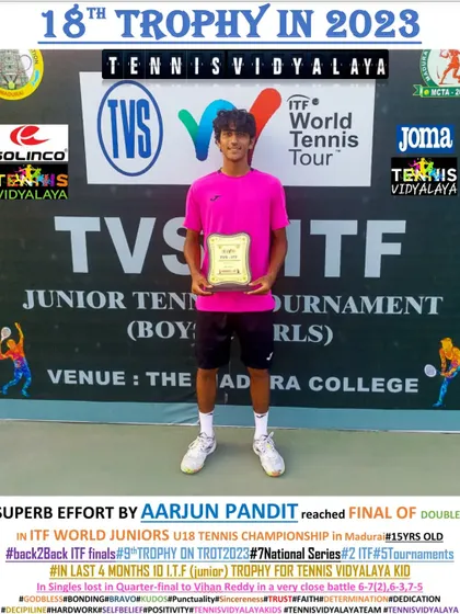 Reaching the doubles final at the ITF World Juniors U18 Championship in Madurai. Consistent results in high-level ITF tournaments are crucial for gaining the attention of NCAA coaches.