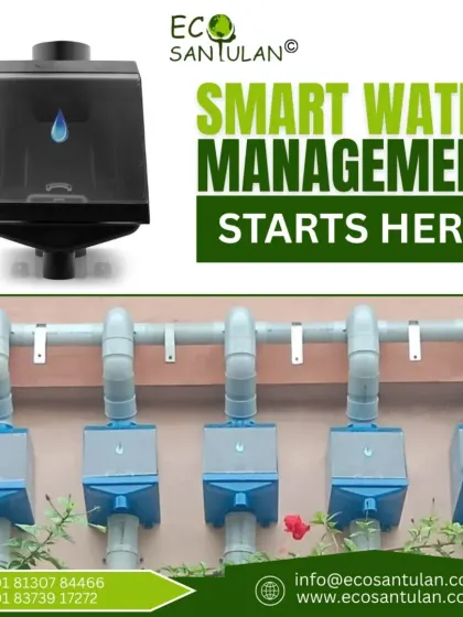 A row of our Neerain filters installed at an institution, ready to capture every drop from the rooftop. This demonstrates how larger organizations can implement smart water management to become more sustainable and lead by example.