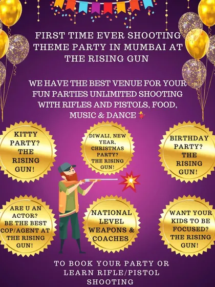 Wondering what kind of event you can host with us? This gives you a quick idea. From birthday and kitty parties to festive celebrations for Diwali or Christmas, we are the perfect venue for a fun-filled event with unlimited shooting.
