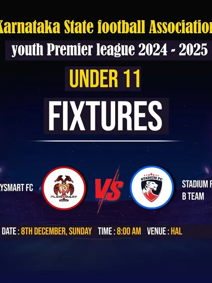 Weekend action awaits! Fixture for our U-11 team's match against Stadium FC B Team.