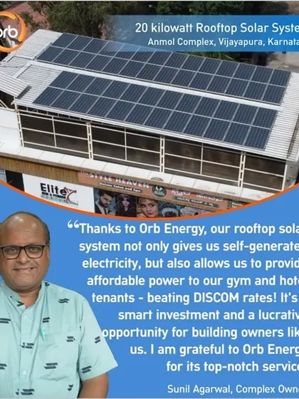 The owner of Anmol Complex installed our 20-kilowatt system to provide his gym and hotel tenants with affordable power, beating standard DISCOM rates and creating a lucrative opportunity.