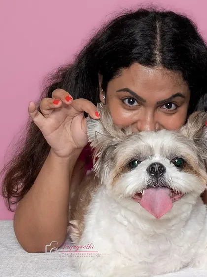 A fun, goofy moment with Sushi and his mom.