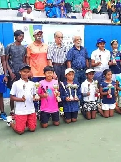 Our players celebrating their wins at the KSLTA AITA TS7 Champion Series. It's a great feeling to see so many of our students holding trophies after a tough all-India tournament.
