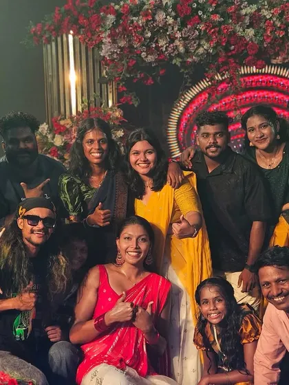 A wonderful group photo with the wedding party and my entire performance crew. It's a team effort to create such a great celebration.