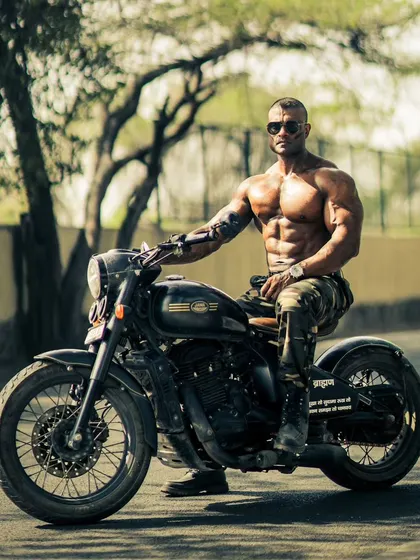 Don't stop, work hard, chase your dreams. A shot with my bike, representing the freedom and power that comes with a disciplined lifestyle.