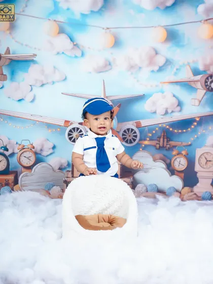 A calm and confident little pilot, ready for his next adventure in the sky.