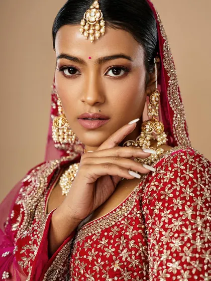 This is the timeless red bride, a look every professional makeup artist must master. My student Harpreet created this stunning look, perfectly balancing bold tradition with modern elegance.