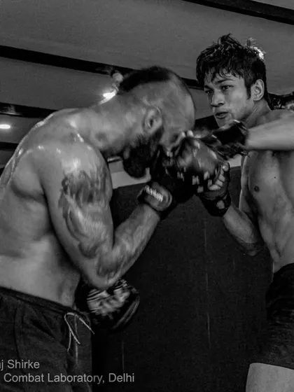 An intense sparring exchange between Seth Rosario and Rahul Thapa. Iron sharpens iron.