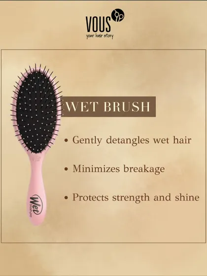 The Wet Brush is specifically designed to gently detangle wet hair when it's most fragile. Its flexible bristles minimize breakage and protect your hair's strength and shine, making it a must-have tool.
