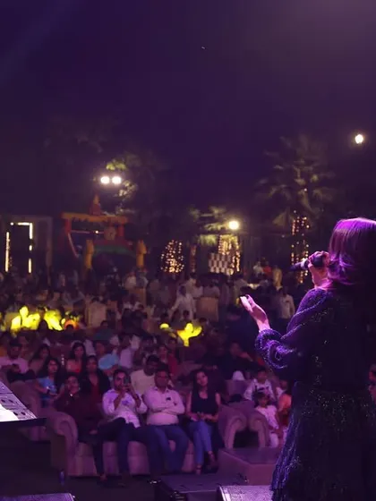 A view from the stage, looking out at the wonderful audience in Delhi.