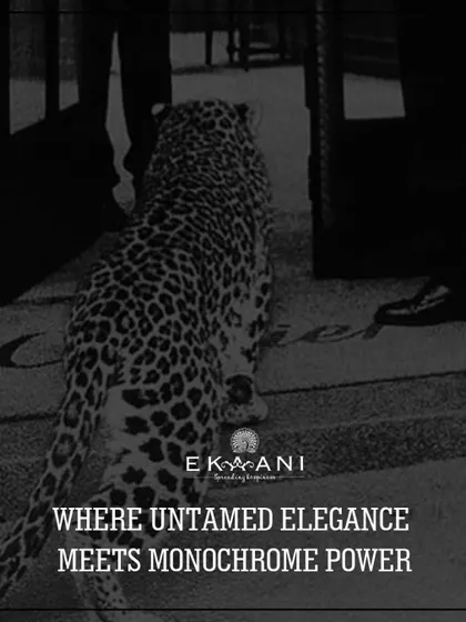 Where untamed elegance meets monochrome power. This black and white image of a leopard entering a room sets the mood for my Wild Noir Collection, which is fierce, elegant, and unapologetically unique.