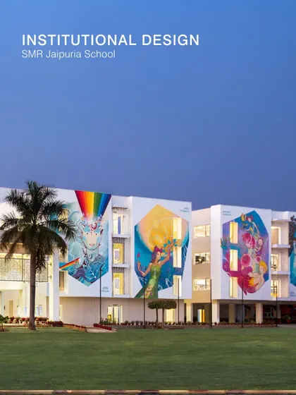 This image highlights our work in institutional design for the SMR Jaipuria School, a project that demonstrates our ability to respond to the unique purpose and people of a place.