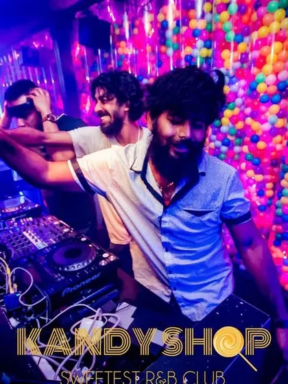 Having a great time with the crowd from behind the decks at Kandy Shop. These university nights are always full of incredible energy and requests for the latest desi hits.