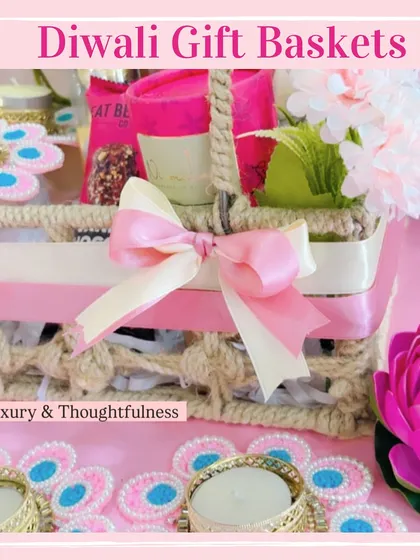 The elegant ribbon and floral details on this pink-themed basket highlight the care I put into the presentation of each gift.