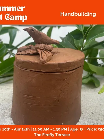 Another wonderful creation from our hand-building pottery session at summer camp. It's amazing to see what kids can create with just a block of clay and their imagination.