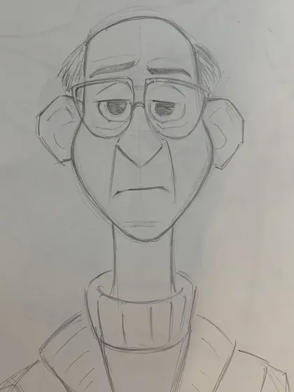 Another character sketch from our cartooning course, this one capturing a sense of melancholy and thought.