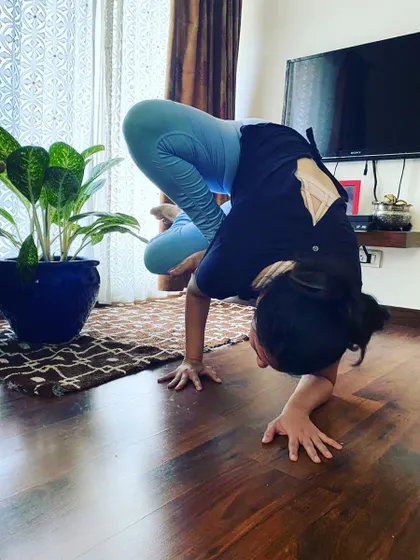 Arm balances like this one are a fun way to play with strength and balance. They look intimidating, but they are built on the foundational core and upper body strength we develop in every class.