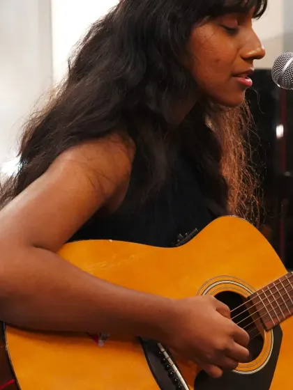 The joy on a performer's face says it all. We were thrilled to host Anjali Manoharan for a night of beautiful original music and stunning vocal performances.