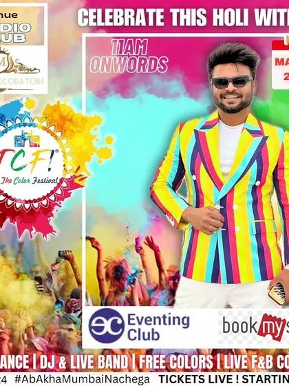The official poster for "The Color Festival," a massive Holi event I hosted at Radio Club, Mumbai.