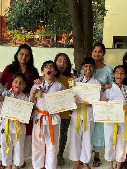 The pure, uncontainable excitement of our young winners from the Purva Belmont dojo after receiving their tournament medals and certificates.