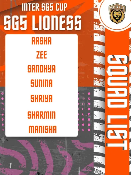 Introducing the SG5 Lioness squad, ready to compete for the Inter-House trophy.