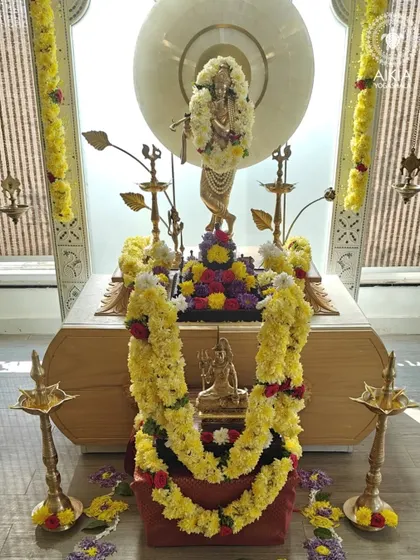Our altar, beautifully decorated and ready for the Mahashivratri celebrations. The space is charged with devotion as we prepare for a sacred night of mantras, meditation, and mindfulness to honor Lord Shiva.