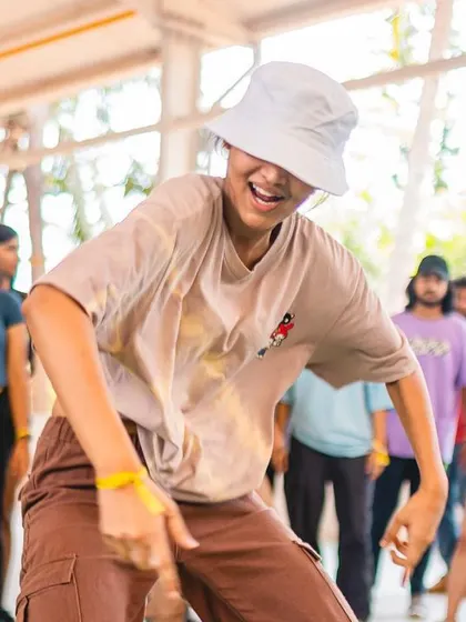 A dancer feeling the vibe at Spectra 2023.