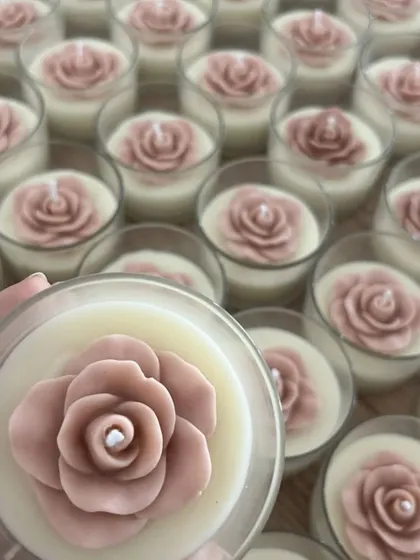 A rose that glows. This simple, elegant rose-topped shot glass candle is a beautiful and budget-friendly gift, perfect for adding a touch of grace to any setting.