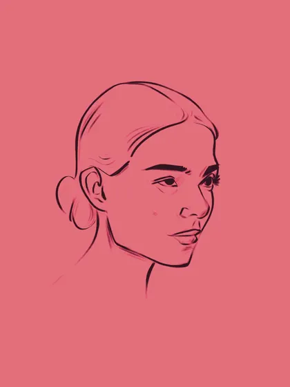 Another quick digital line sketch. Practicing different angles and expressions like this helps me refine my skills for more detailed portrait commissions.