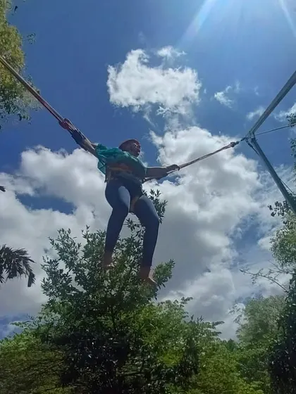 Bouncing high above the trees, our bungee trampoline is a hit with guests of all ages who want to experience a moment of weightlessness and fun.