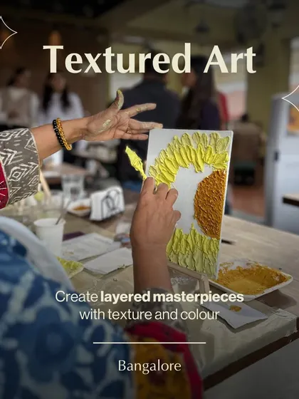 Go beyond the flat canvas and create art you can feel. In our textured art workshops, you will use palette knives and sculpting compounds to build layered, three-dimensional masterpieces. It's an instinctive and therapeutic process of adding depth and character to your creation.