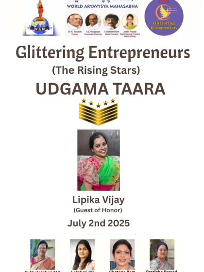 It was an honor to be recognized as a 'Guest of Honor' and an 'Udgama Taara' (Rising Star) at the Glittering Entrepreneurs event. This motivates me to continue my work with even more dedication.