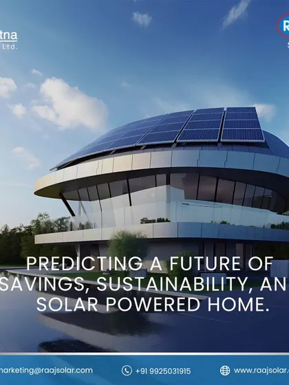 We are predicting a future of savings, sustainability, and solar-powered homes. This futuristic architectural design with integrated solar panels shows our vision for the homes of tomorrow.