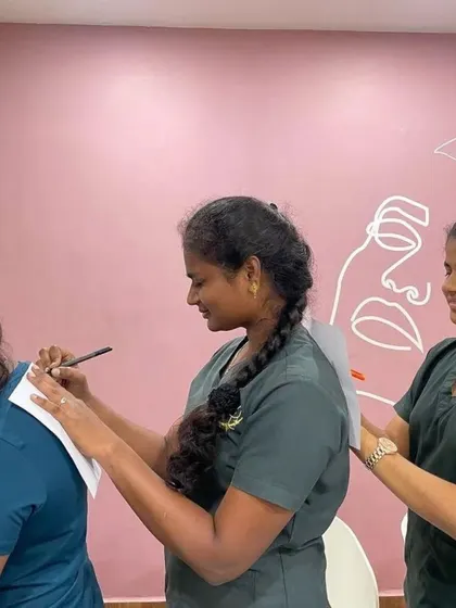 An interactive "pass the message" style activity during an offline session with clinic staff. These exercises are a fun and effective way to demonstrate the importance of clear and precise professional communication.