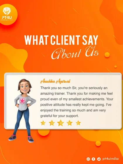 It's my job to make you feel proud of every achievement, big or small. Anushka's words reflect the positive and supportive attitude I bring to every training session to keep you going.