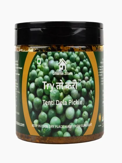 A medium jar of Tenti Dela Pickle on a white background.