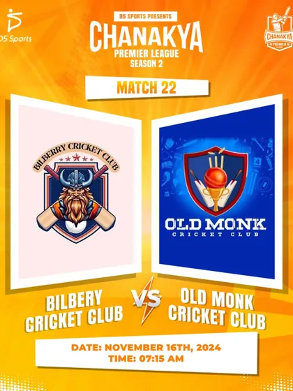 The upcoming clash between Bilberry Cricket Club and Old Monk Cricket Club.