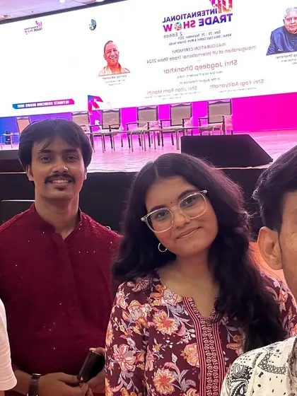 A selfie with the team before going on stage for the inaugural session of the UP International Trade Fair.