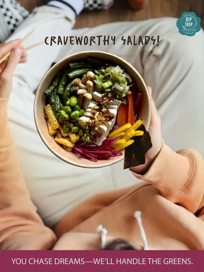 You focus on your ambitions, and we'll handle the healthy meals. Our service is built for people on the go, delivering crave-worthy salads packed with fresh greens and protein right to your door.