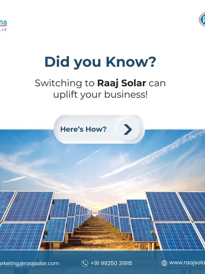 Did you know switching to our solar panels can uplift your business? This carousel post explains how solar leads to lower energy costs, an enhanced brand image, and a reduced carbon footprint.