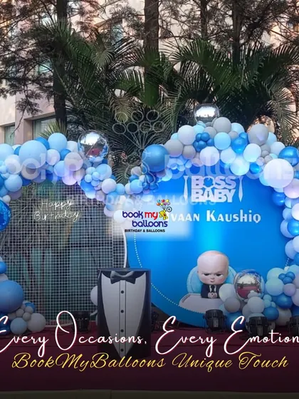 "Every Occasion, Every Emotion." This Boss Baby theme for Viyan Kaushio's birthday demonstrates our unique touch, creating a fun and stylish setup that captures the emotion of the day.