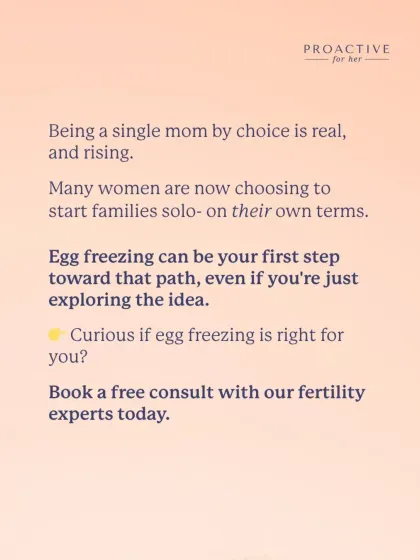 The choice to be a single mom is real and rising. For women exploring this path, egg freezing is a practical first step. I offer free consults to help you understand if this is the right option for you.