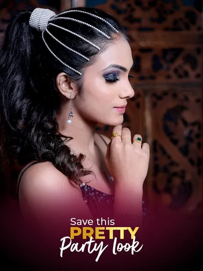 A perfect party look to save for your next event. The smokey eye, combined with a creative, embellished hairstyle, is the ultimate glam combination.